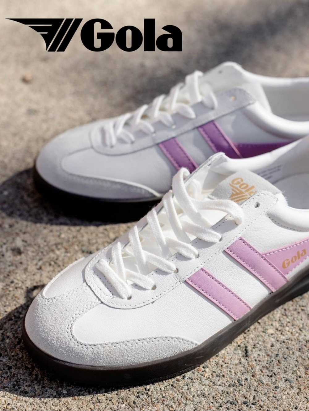 Gola - Cyclone Leather - Sneakers - 7 B - Medium - White/Candy/Black/Dark Gum - Picture 3 of 7